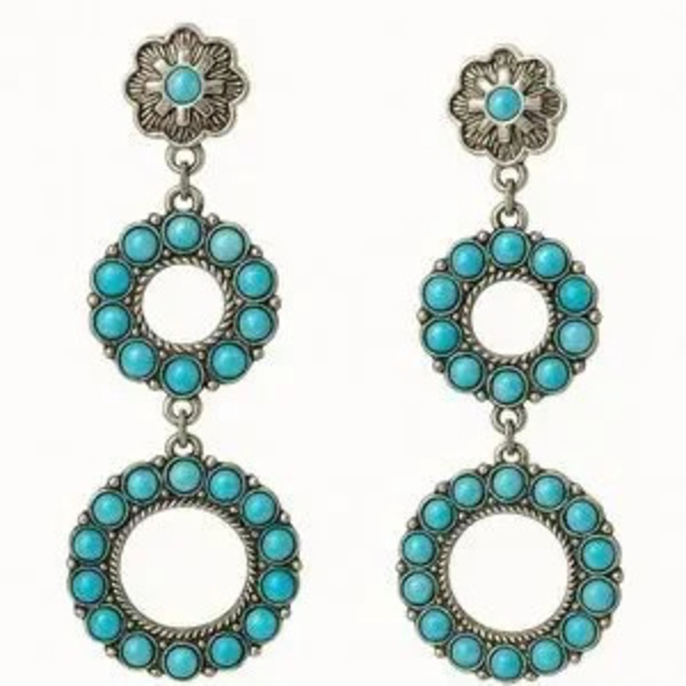 Silver and Turquoise Dangle Earrings